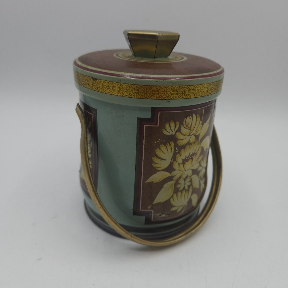 Vintage Murray Allen Floral Candy Tin Box: Made in England